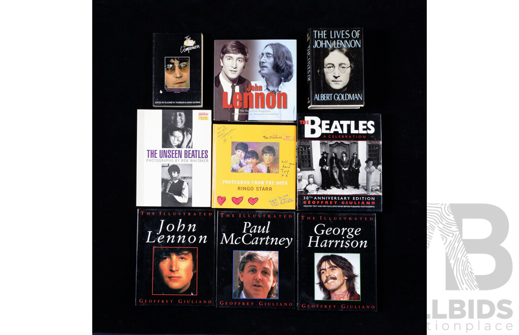 Good Collection Nine Books Relating to the Beatles, Paul MacCartney, George Harrison, John Lennon, Ringo Starr