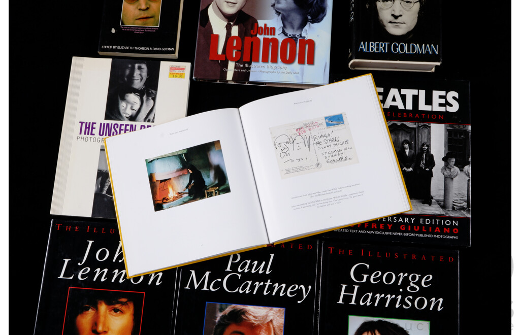 Good Collection Nine Books Relating to the Beatles, Paul MacCartney, George Harrison, John Lennon, Ringo Starr