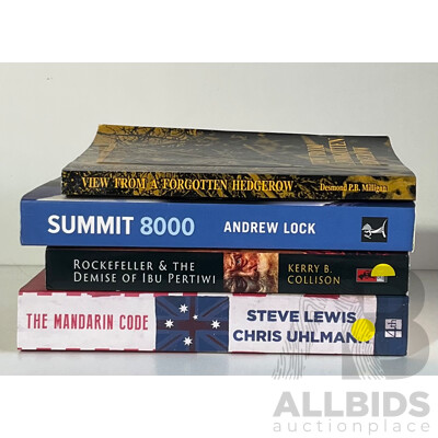Collection Books Signed by the Authors Including Summit 800 by Andrew Lock, View From the Forgotten Hedgerow by D P B Milligan and More