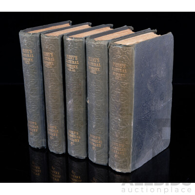 the Natural History of Pliny, Volumes 1 to 5, Henry G Bohn, 1855, Hardcovers