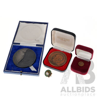 Vintage 'Democratic Youth' Pin, Southern Cross Pin, Sir James Barrett Award and Sidney Luker Memorial Medal