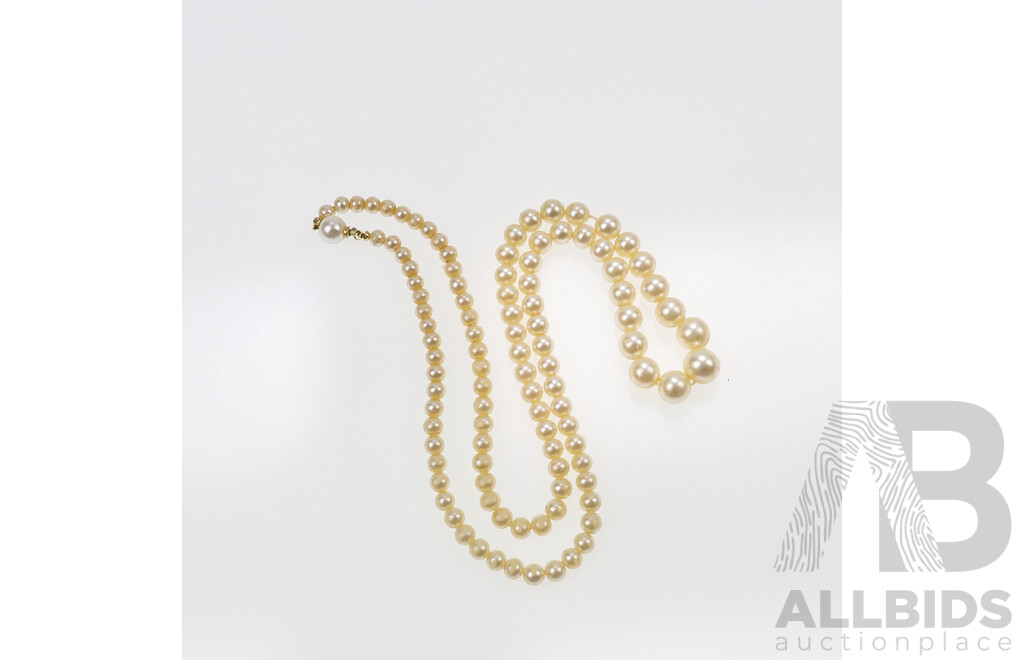 Lovely Vintage Graduating Faux Pearl Strand, 62cm, 10.2mm - 4.9mm, No Hallmarks