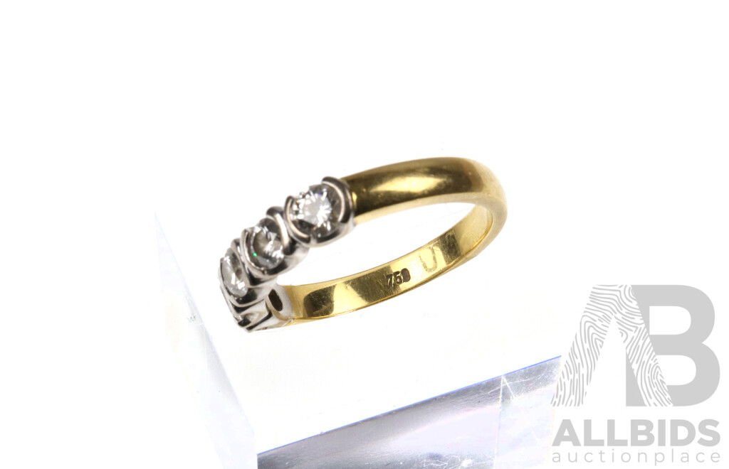 18ct Handmade Y/W Gold, Diamond Set Eternity Ring, Size P, TDW 1.0CT, 5.41 Grams