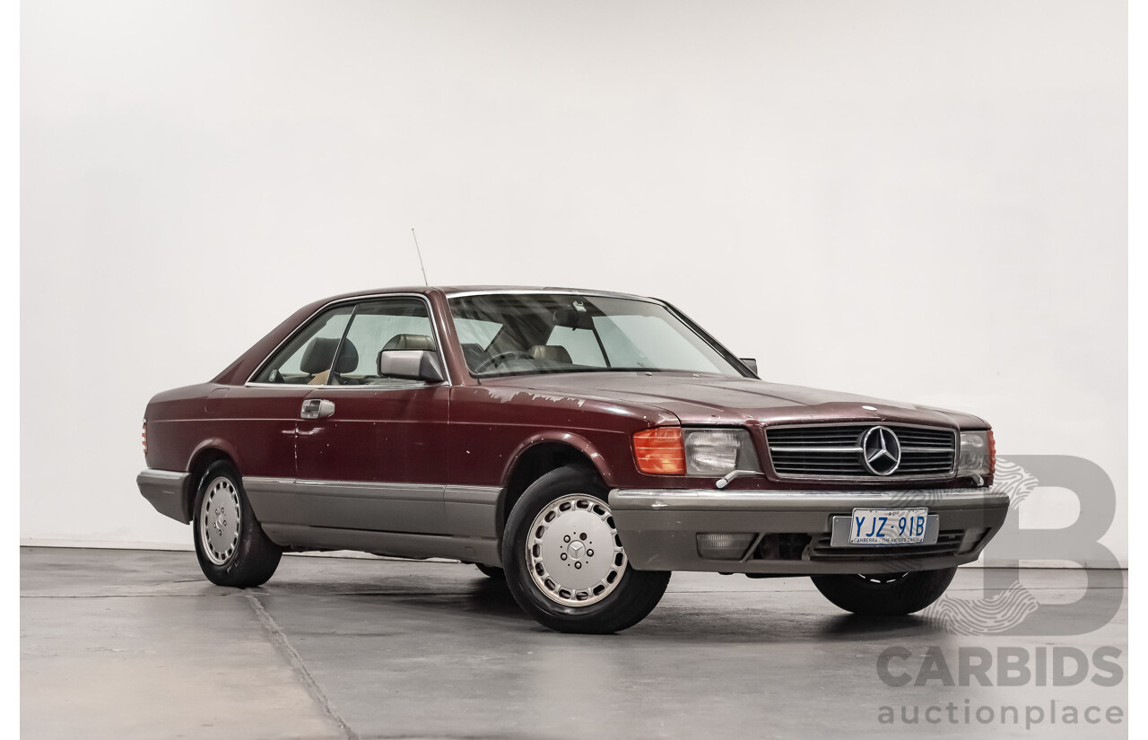 5/1988 Mercedes Benz 560 SEC W126 2d Coupe Pajettrot Maroon Metallic V8 5.5L