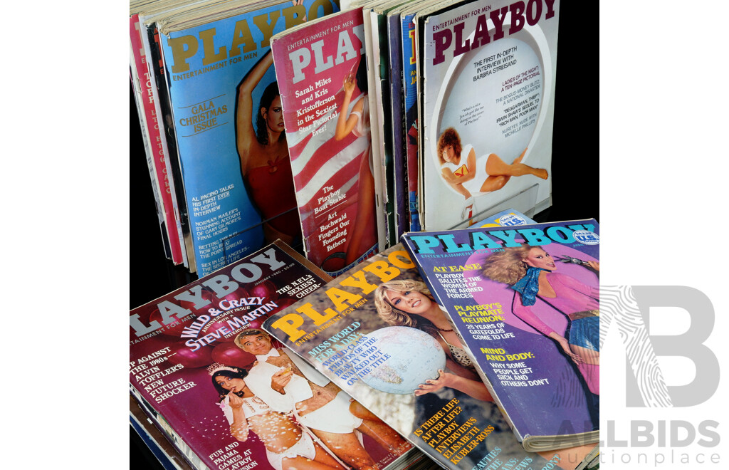 Collection  27 Vintage American Playboy Magazines with Examples Ranging From 1975 to 1981 Including Racquel Welch & Bo Derek and More