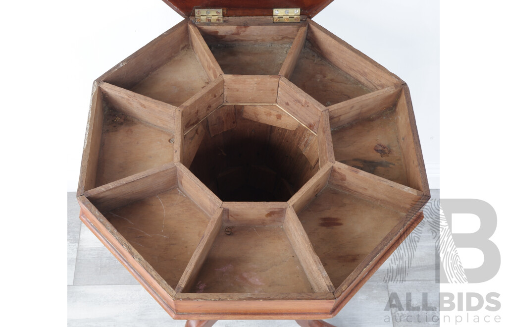 Octagonal  Pedestal Sewing Box