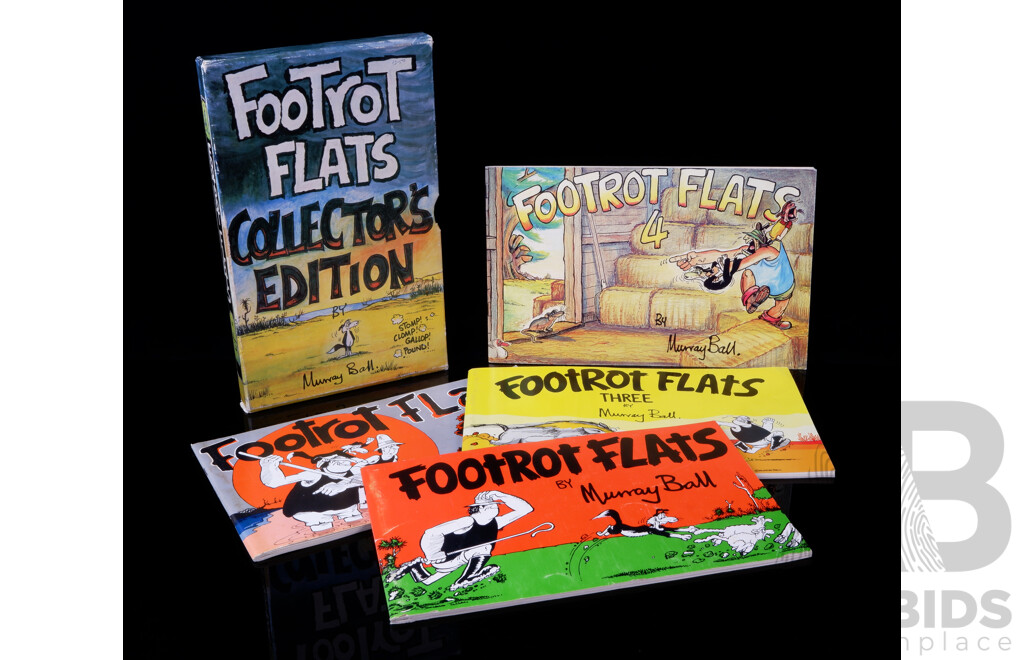 Rare Original Four Volumes 1 to 4 Footrot Flats Collectors Edition in Slip Case by Murray Ball, INL Publishing NZ