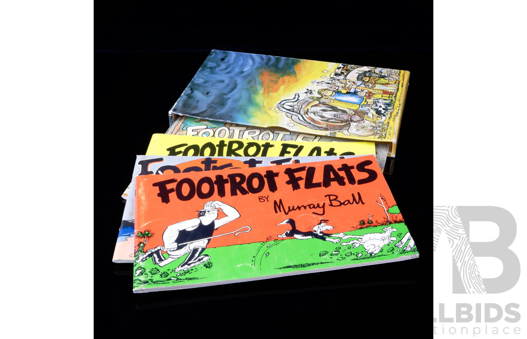 Rare Original Four Volumes 1 to 4 Footrot Flats Collectors Edition in Slip Case by Murray Ball, INL Publishing NZ