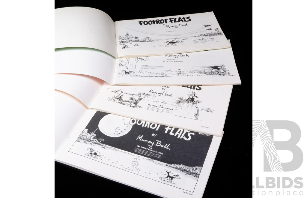 Rare Original Four Volumes 1 to 4 Footrot Flats Collectors Edition in Slip Case by Murray Ball, INL Publishing NZ