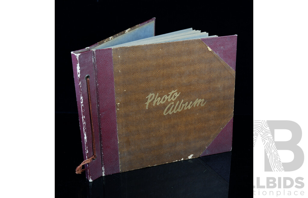 Vintage Photograph Album with Approx 22 Pages of Photographs Mostly From Australia in the 1950s Including Surfers Paradise, Sydney and More