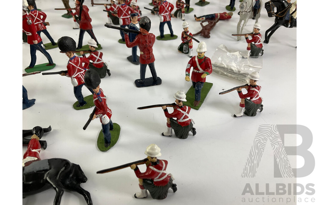 Vintage Lead Soldiers, Mostly Scots Guards Colour Party