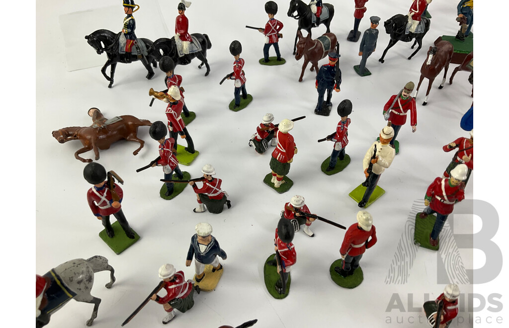 Vintage Lead Soldiers, Mostly Scots Guards Colour Party