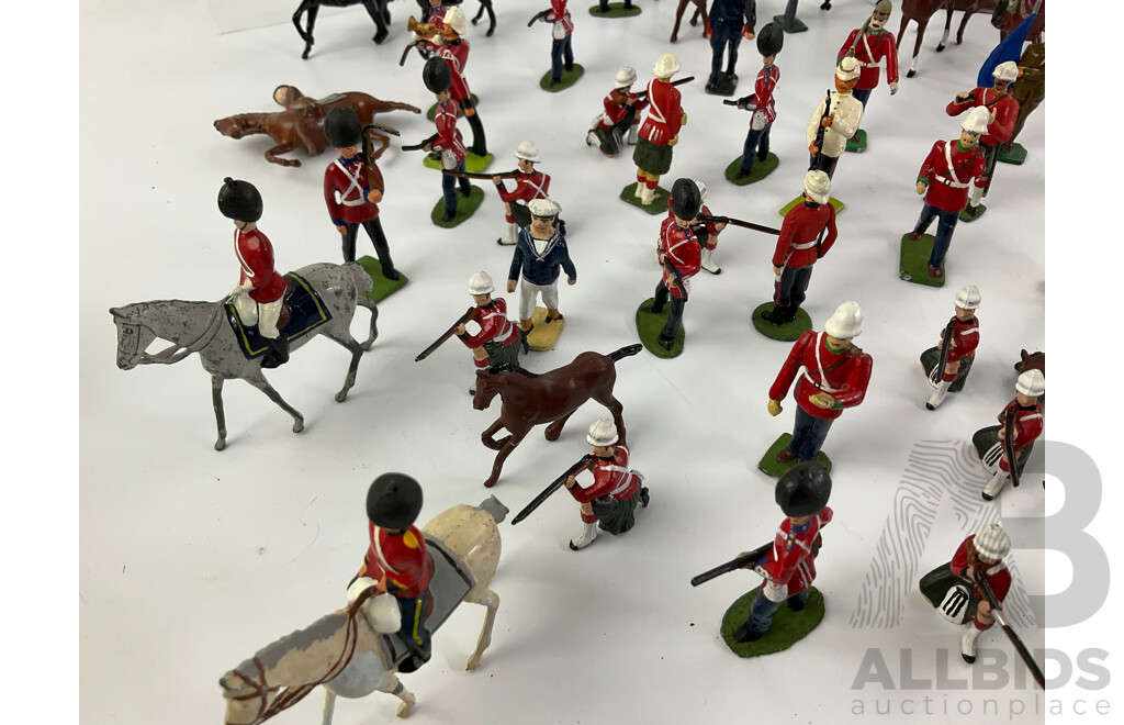 Vintage Lead Soldiers, Mostly Scots Guards Colour Party