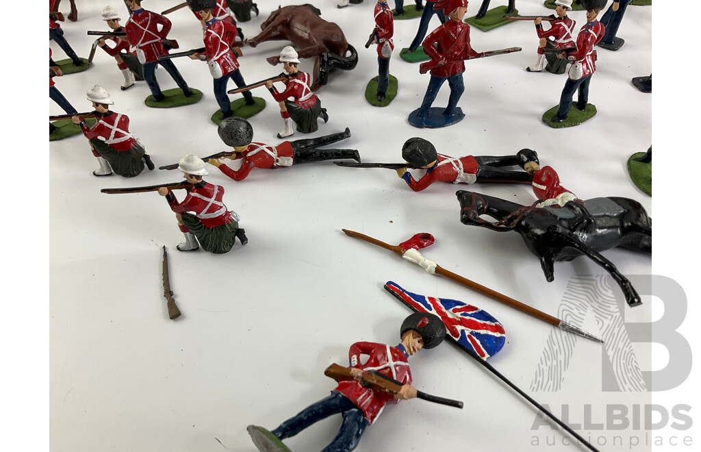 Vintage Lead Soldiers, Mostly Scots Guards Colour Party