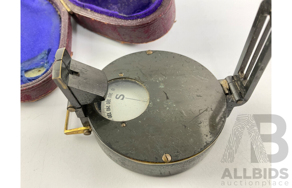 Vintage Prismatic Compass with Original Case