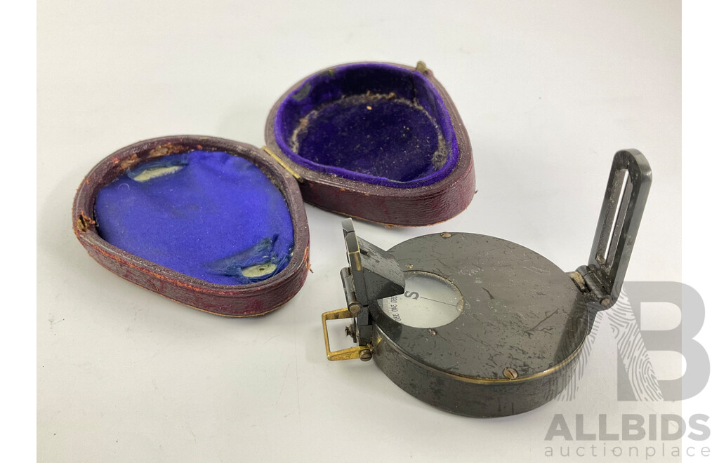Vintage Prismatic Compass with Original Case