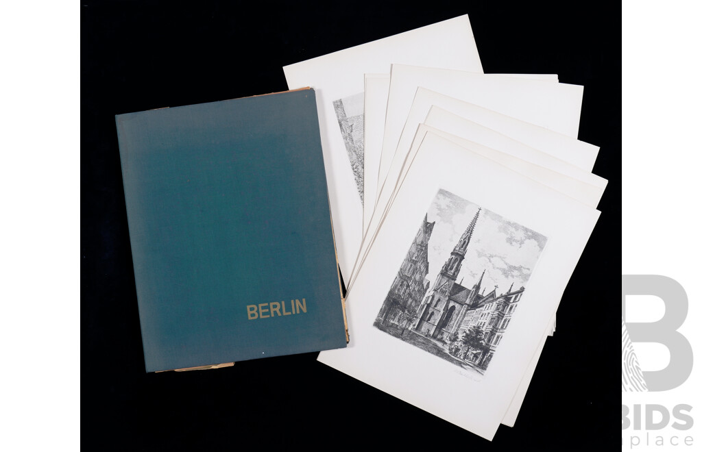 Berlin, A Folio of Etchings by Various German Artists Including Max Buchholz, Edition Unknown