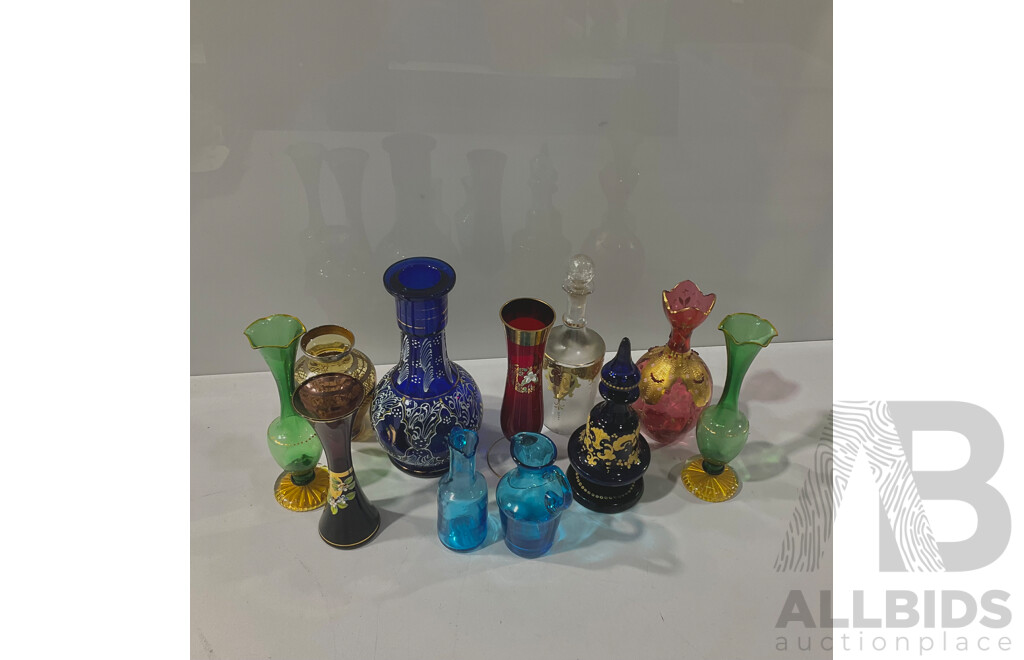 Collection Hand Made and Decorated Venetian Glass Pieces