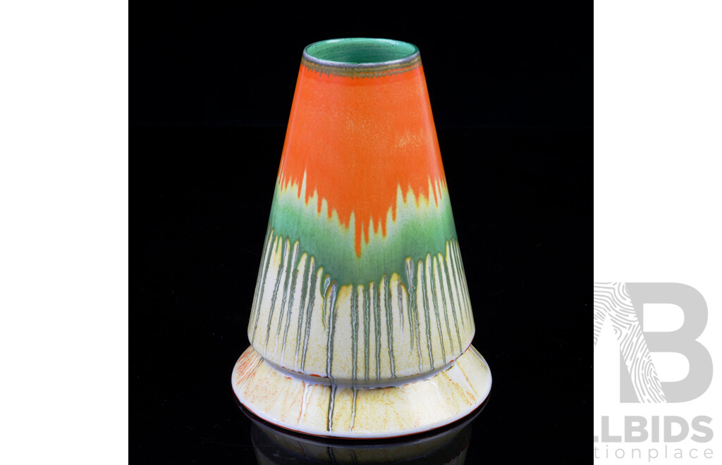 Vintage Art Deco Shelly Porcelain Drip Glazed Vase