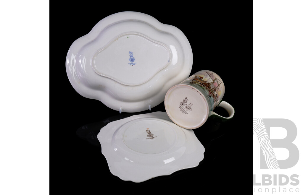 Collection Three Antique and Vintage Royal Doulton Pieces Including Home Water Jug and More