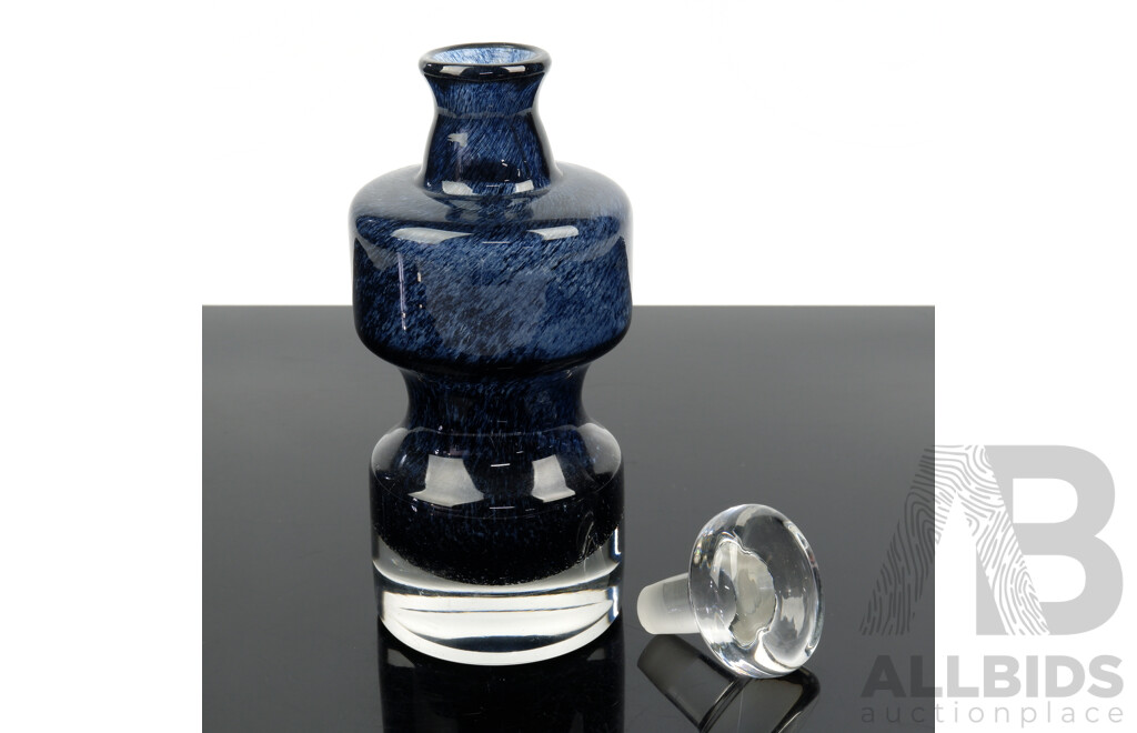 Fantastic Retro Studio Art Glass Decanter and Stopper by Bo Borastrom for Aseda in the Oxid Series