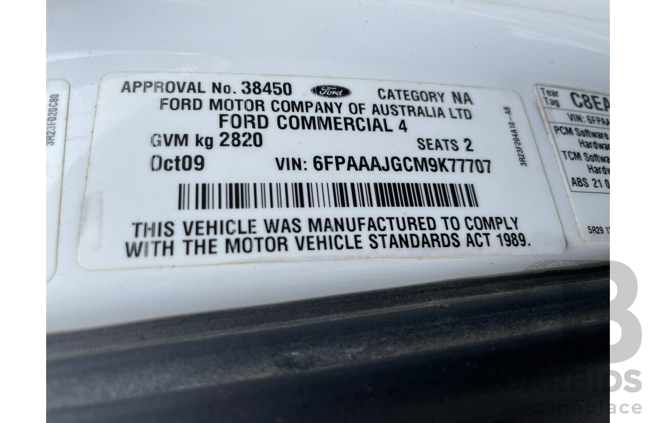 10/09 Ford Falcon (LPG) RWD FG C/Chas with Aluminium Tray White 4.0L