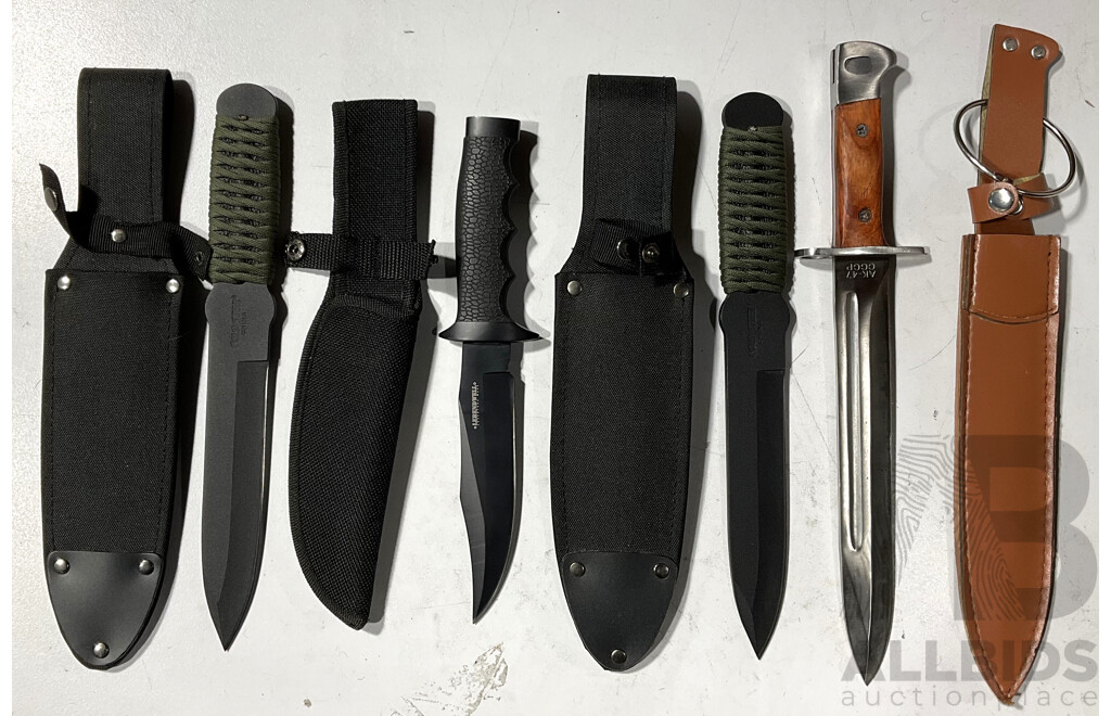 Four Utility Hunting Knives Including Coldsteel and Lebendwell