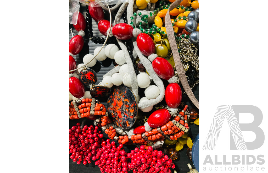 Large Collection of Costume Jewellery Including Some Vintage, Chunky Necklaces, Loose Beads and More