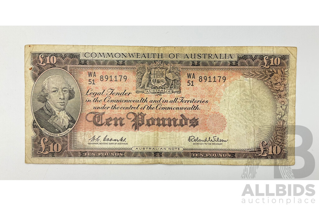 Australian Ten Pound Note, Coombs/Wilson WA51