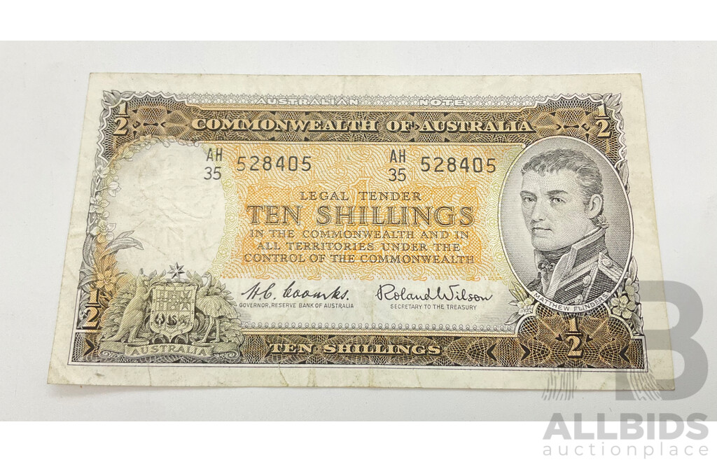 Australian Ten Shillings Note, Coombs/Wilson AH35