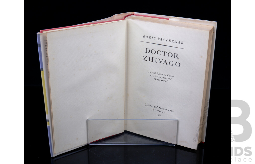 First UK Edition, Doctor Zhivago, Collins & SOns, London, 1958, Hardcover with Dust Jacket