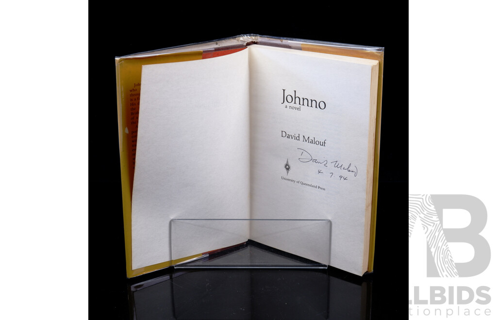 First Edition Signed by the Author, Johnno by David Malouf, University of Queensland Press, 1974, Hardcover with Dust Jacket