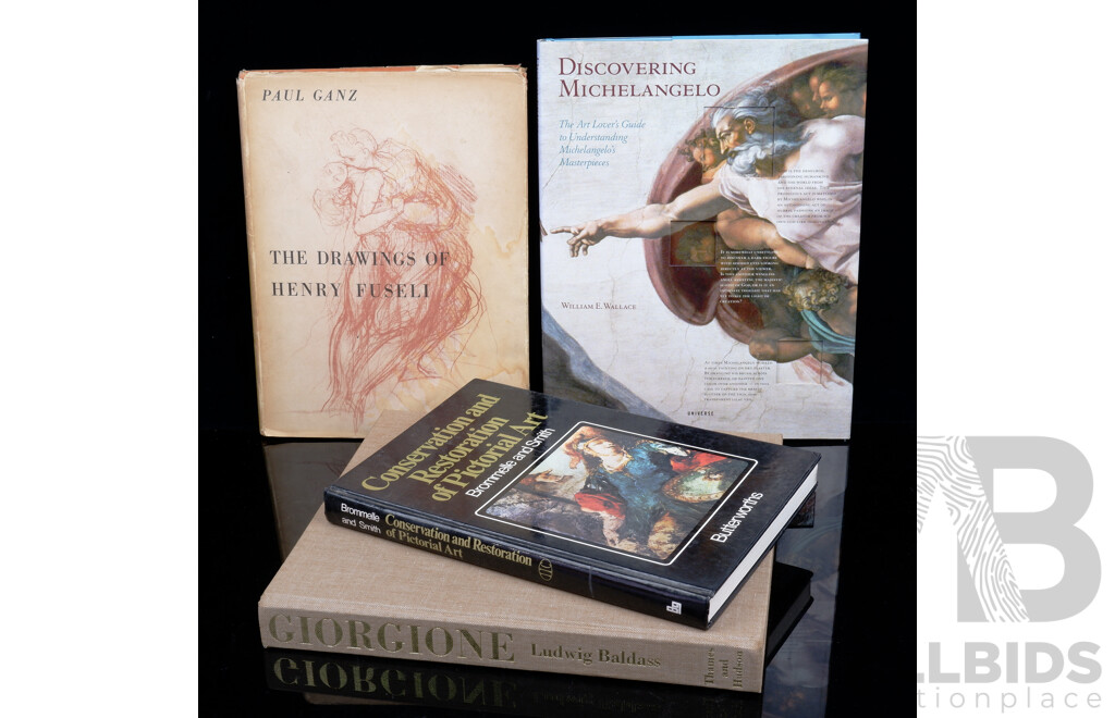 Four Books Relating to Classical Art Including Giorgione by L Baldass with Tipped in Colour Plates and More