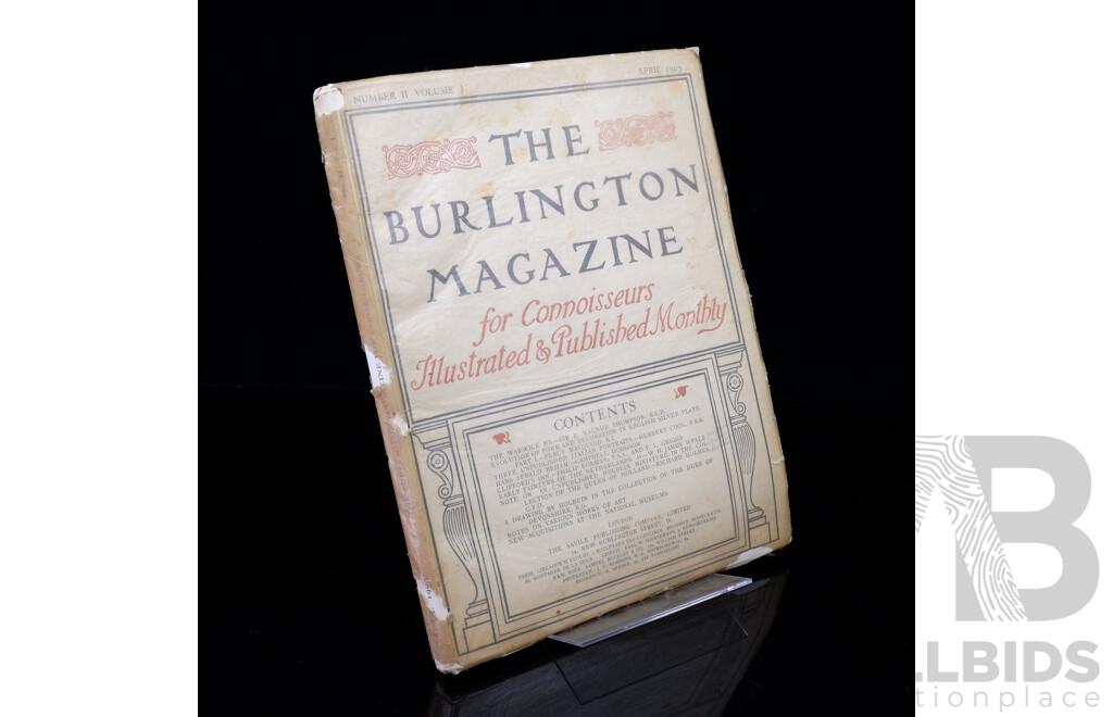 Limited Edition of 340, the Burlington Magazine Number II Volume I, April 1903