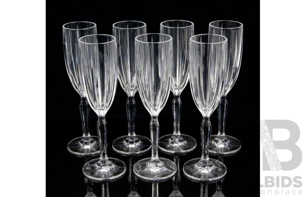 Set Seven Marquis Waterford Crystal Champagne Flutes