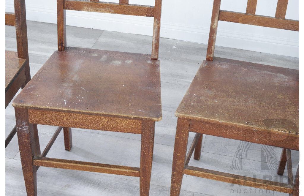 Four Straight Back Edwardian Dining Chairs