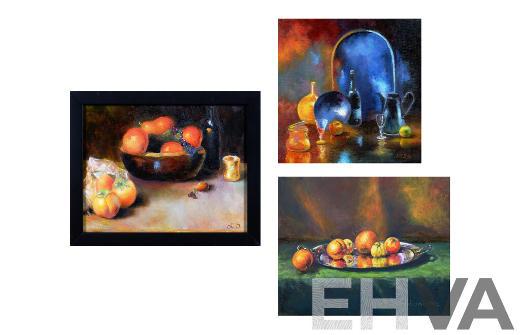 Three Oil on Canvas Paintings by Lazo Stankovic (3)