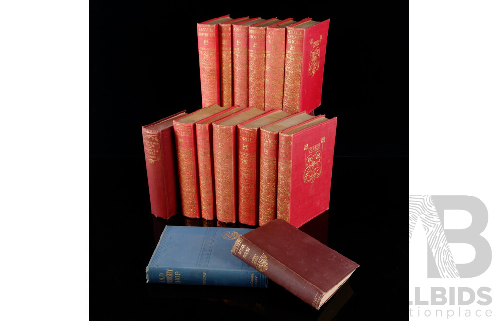 12 Volume Set, Charles Dickens, Fireside Editions, Circa 1911, Embossed Hardcovers, Along with Three Other Vintage Dickens Titles