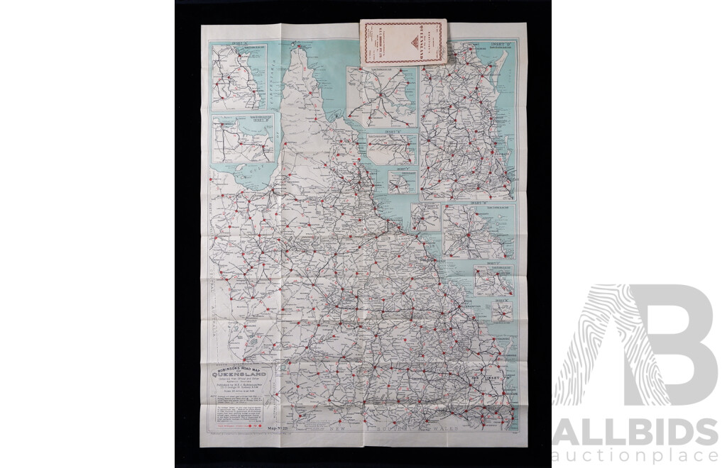 Vintage Robinson 5th Edition Number 221 Road Map of Queensland