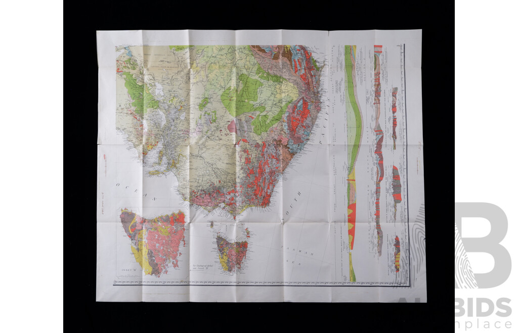 Vintage Four Map Boxed Set, A New Geological Map of the Commonwealth of Australia, Sir T W Edgeworth David Along with Professor David by M E David, 1938