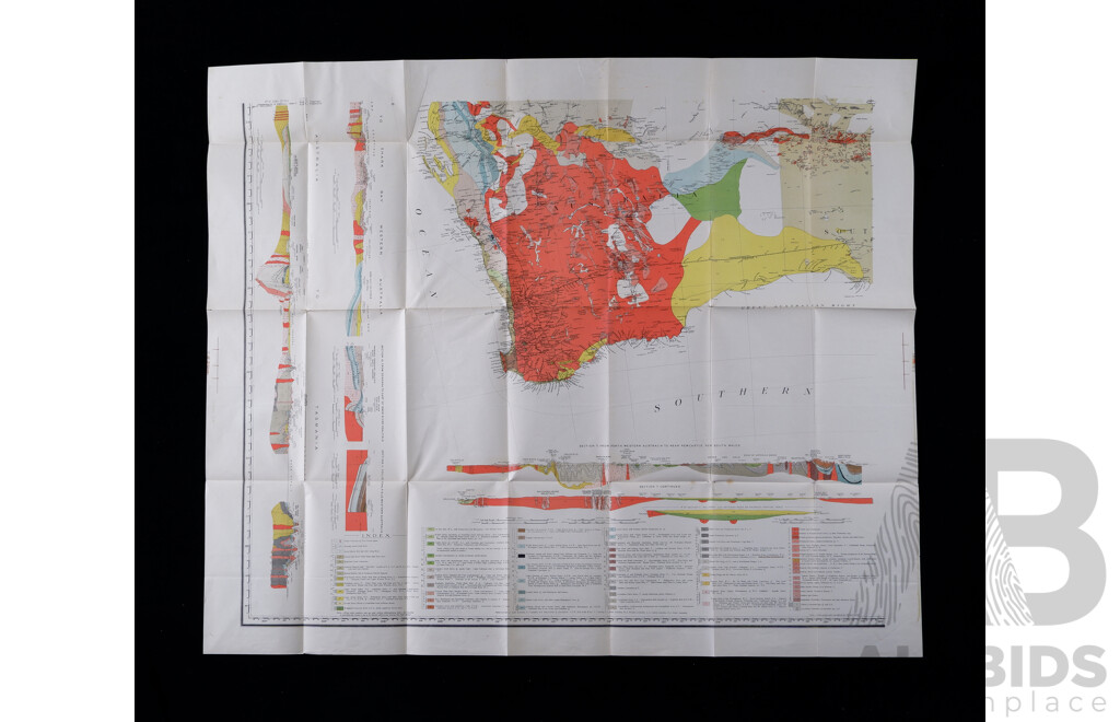 Vintage Four Map Boxed Set, A New Geological Map of the Commonwealth of Australia, Sir T W Edgeworth David Along with Professor David by M E David, 1938