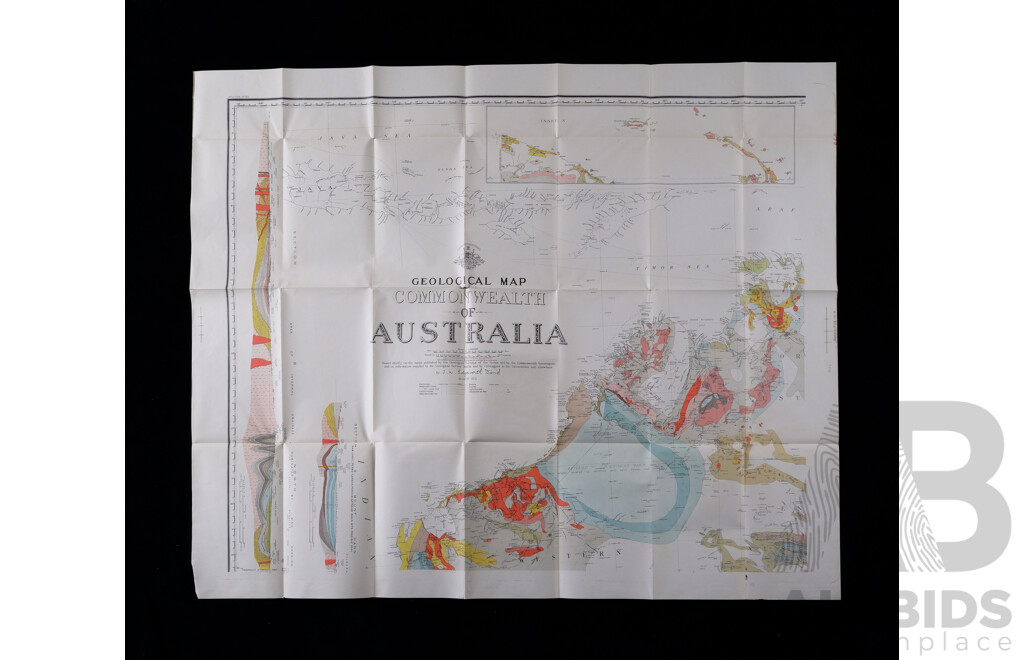 Vintage Four Map Boxed Set, A New Geological Map of the Commonwealth of Australia, Sir T W Edgeworth David Along with Professor David by M E David, 1938