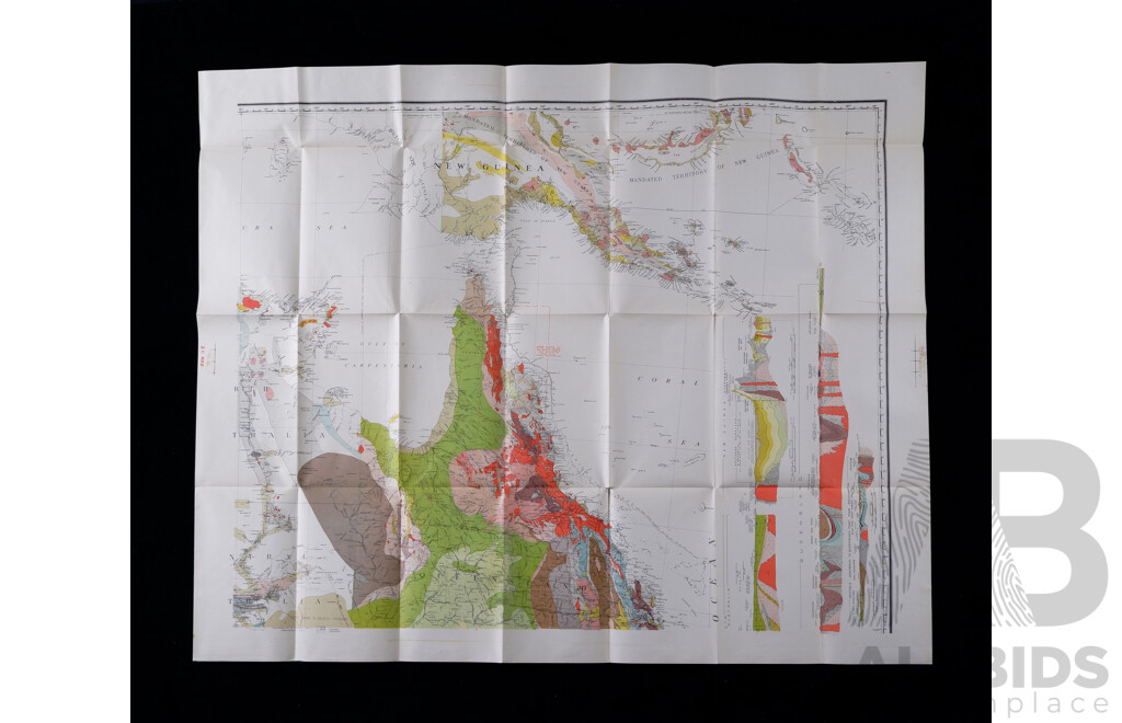 Vintage Four Map Boxed Set, A New Geological Map of the Commonwealth of Australia, Sir T W Edgeworth David Along with Professor David by M E David, 1938