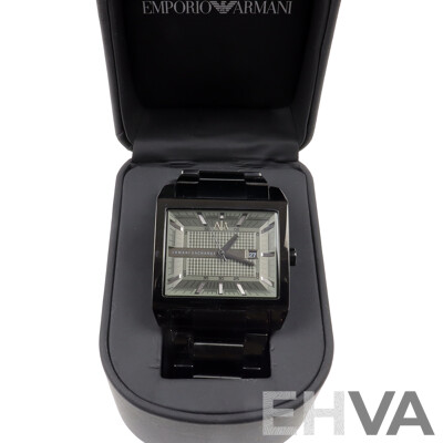 Emporio Armani Exchange AX2202 Watch, 45mm Casing with Presentation Box