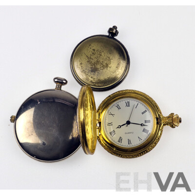 Papini Vintage Pocket Watch 45mm with Elite Pocket Watch 50mm and Enamel Quartz Pocket Watch 50mm