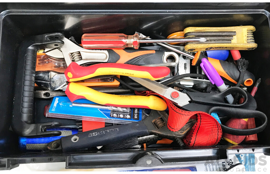 Assorted Lot of Tools with Toolbox