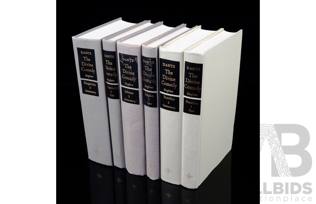 Complete Set Six Volumes, Bollingen Series, Dante Alighieri, the Divine Comedy, Charles S Singlton, Princton University Press, 1975, Cloth Bound Hardcovers