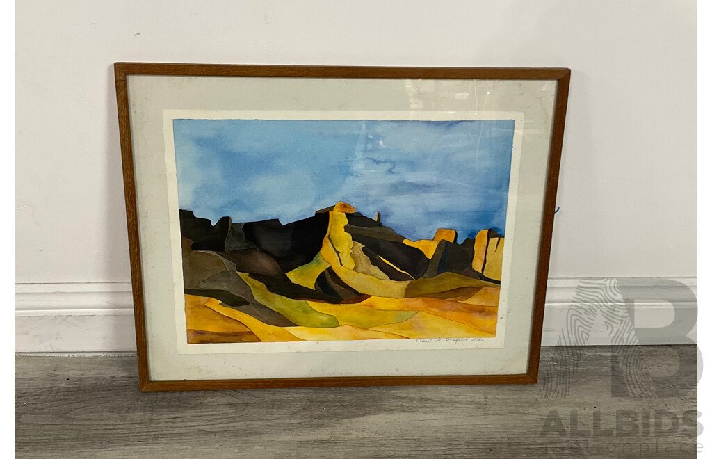 Framed Landscape Watercolour Painting