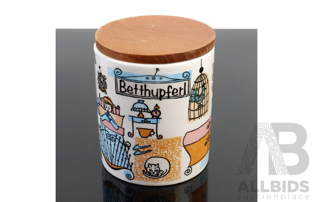 Retro German Schramberg Porcelain Lidded Candy Jar