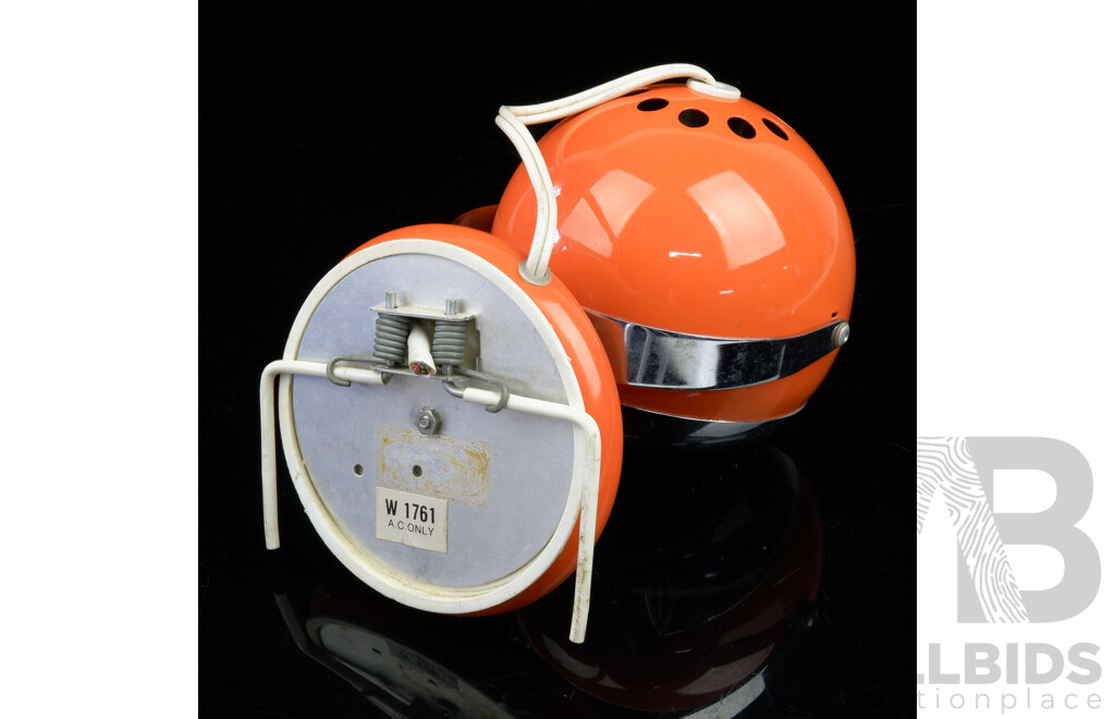 Cool Jet Age Orange Ball Lamp with Wall Bracket